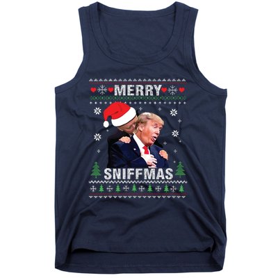 Merry Sniffmas Christmas Anti Biden Ugly Christmas Sweater Tank Top