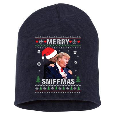 Merry Sniffmas Christmas Anti Biden Ugly Christmas Sweater Short Acrylic Beanie