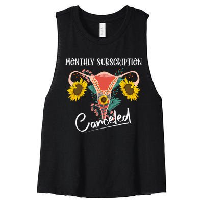 Monthly Subscription Canceled Funny Hysterectomy Recovery Women's Racerback Cropped Tank