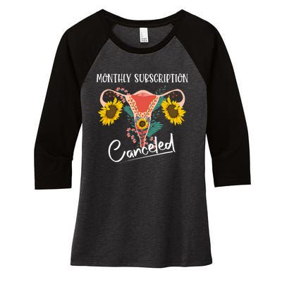 Monthly Subscription Canceled Funny Hysterectomy Recovery Women's Tri-Blend 3/4-Sleeve Raglan Shirt