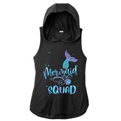 Mermaid Squad Cute Girls Birthday Squad Mermaid Tail Party Ladies PosiCharge Tri-Blend Wicking Draft Hoodie Tank