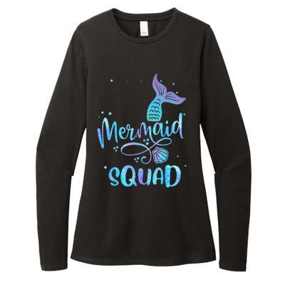 Mermaid Squad Cute Girls Birthday Squad Mermaid Tail Party Womens CVC Long Sleeve Shirt