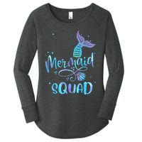 Mermaid Squad Cute Girls Birthday Squad Mermaid Tail Party Women's Perfect Tri Tunic Long Sleeve Shirt