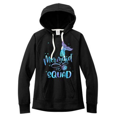 Mermaid Squad Cute Girls Birthday Squad Mermaid Tail Party Women's Fleece Hoodie