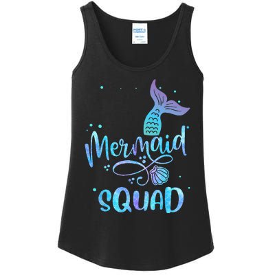 Mermaid Squad Cute Girls Birthday Squad Mermaid Tail Party Ladies Essential Tank