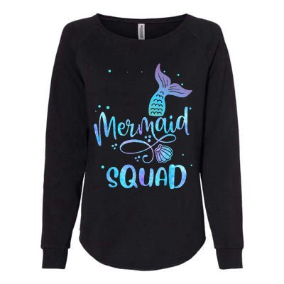 Mermaid Squad Cute Girls Birthday Squad Mermaid Tail Party Womens California Wash Sweatshirt