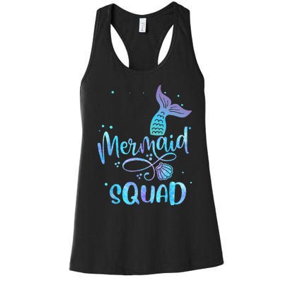 Mermaid Squad Cute Girls Birthday Squad Mermaid Tail Party Women's Racerback Tank