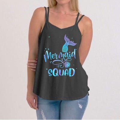 Mermaid Squad Cute Girls Birthday Squad Mermaid Tail Party Women's Strappy Tank