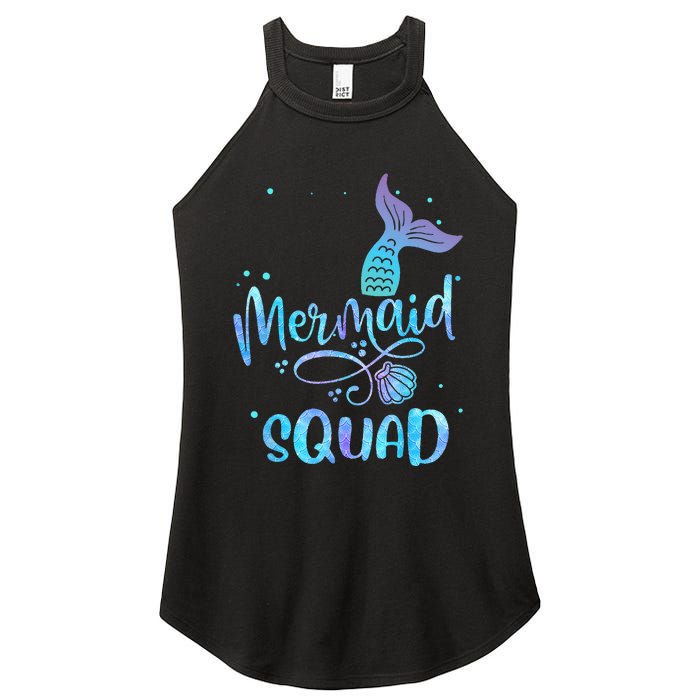 Mermaid Squad Cute Girls Birthday Squad Mermaid Tail Party Women's Perfect Tri Rocker Tank