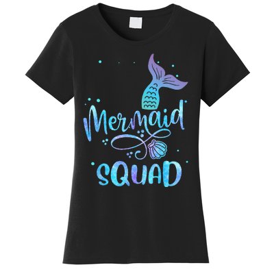 Mermaid Squad Cute Girls Birthday Squad Mermaid Tail Party Women's T-Shirt