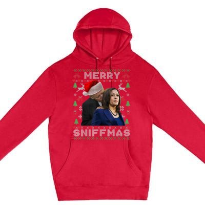 Merry Sniffmas Christmas Anti Biden Ugly Christmas Premium Pullover Hoodie