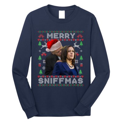 Merry Sniffmas Christmas Anti Biden Ugly Christmas Long Sleeve Shirt