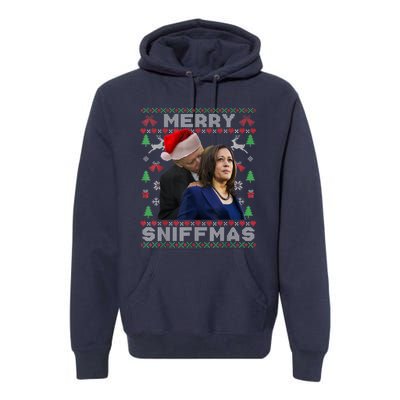 Merry Sniffmas Christmas Anti Biden Ugly Christmas Premium Hoodie