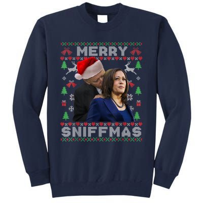 Merry Sniffmas Christmas Anti Biden Ugly Christmas Tall Sweatshirt