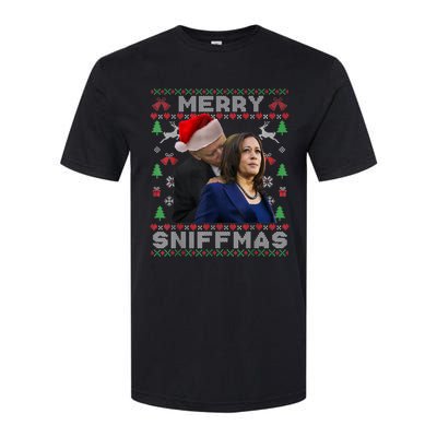 Merry Sniffmas Christmas Anti Biden Ugly Christmas Softstyle CVC T-Shirt