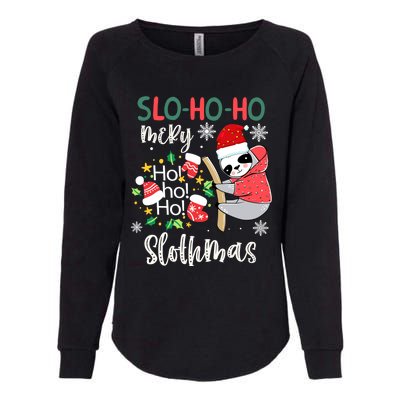 Merry Slothmas Cute Sloth Christmas Gift Womens California Wash Sweatshirt