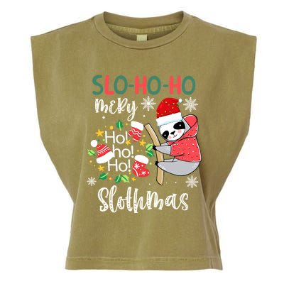 Merry Slothmas Cute Sloth Christmas Gift Garment-Dyed Women's Muscle Tee