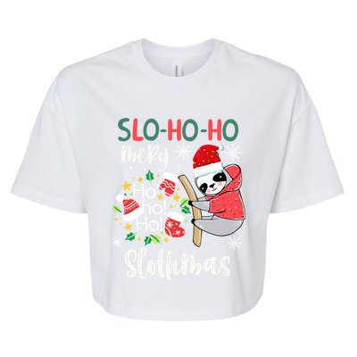 Merry Slothmas Cute Sloth Christmas Gift Bella+Canvas Jersey Crop Tee