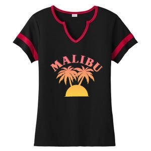 Malibu Sunset California Ladies Halftime Notch Neck Tee