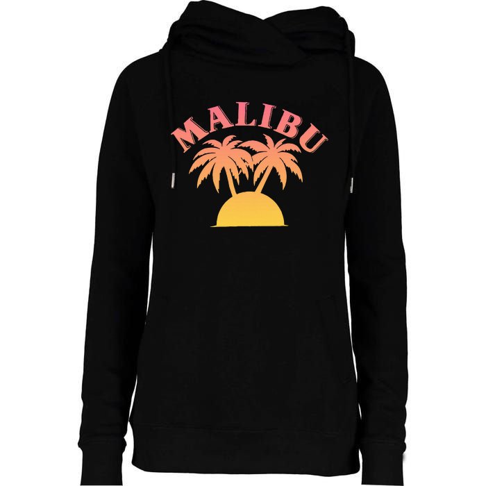 Malibu Sunset California Womens Funnel Neck Pullover Hood