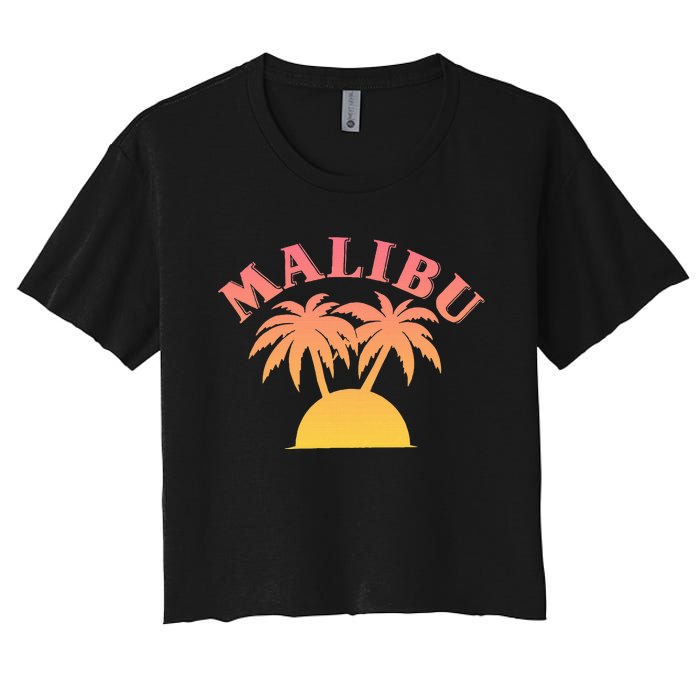 Malibu Sunset California Women's Crop Top Tee