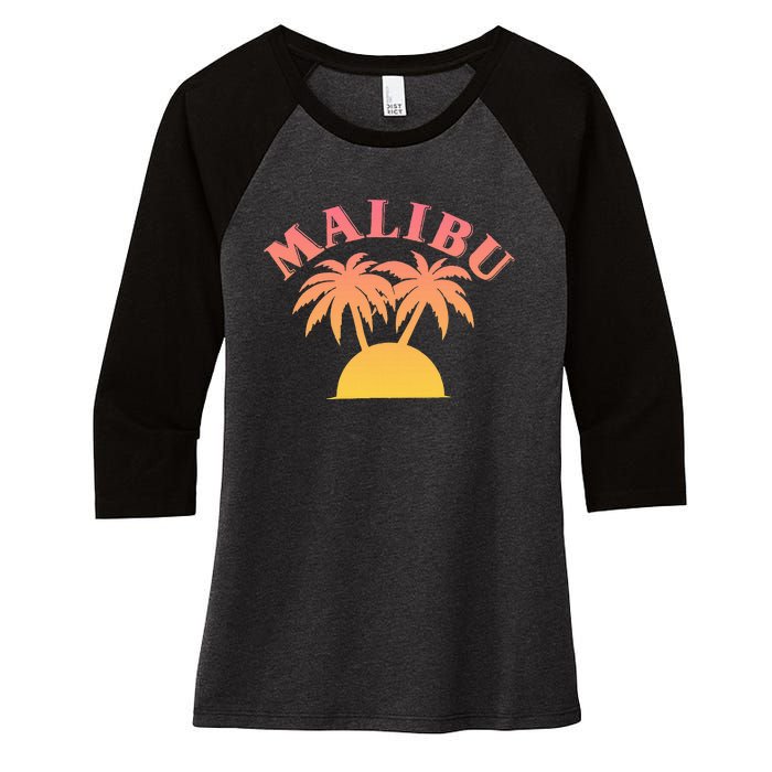 Malibu Sunset California Women's Tri-Blend 3/4-Sleeve Raglan Shirt