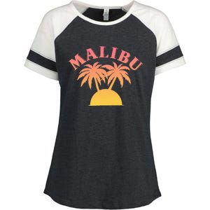 Malibu Sunset California Enza Ladies Jersey Colorblock Tee