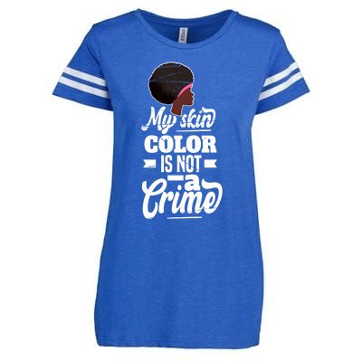 My Skin Color Is Not A Crime Motif For African Americans Meaningful Gift Enza Ladies Jersey Football T-Shirt