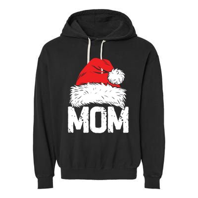 Mom Santa Christmas Family Matching Pajamas Mama Xmas Funny Gift Meaningful Gift Garment-Dyed Fleece Hoodie