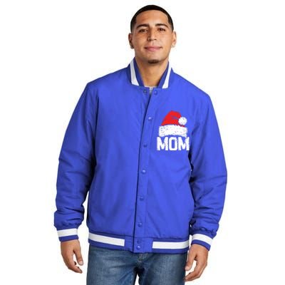 Mom Santa Christmas Family Matching Pajamas Mama Xmas Funny Gift Meaningful Gift Insulated Varsity Jacket