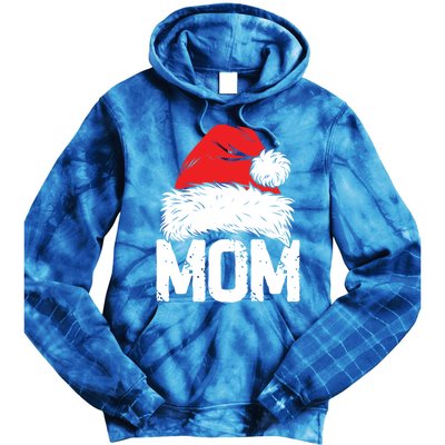 Mom Santa Christmas Family Matching Pajamas Mama Xmas Funny Gift Meaningful Gift Tie Dye Hoodie