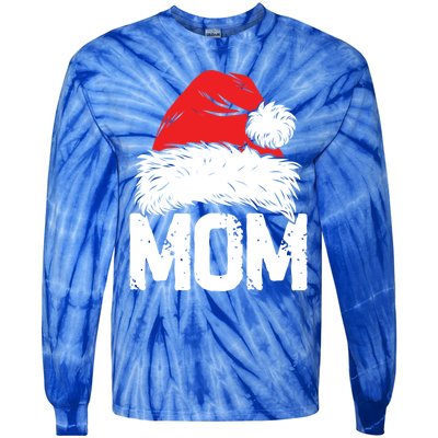 Mom Santa Christmas Family Matching Pajamas Mama Xmas Funny Gift Meaningful Gift Tie-Dye Long Sleeve Shirt