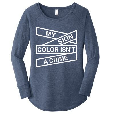 My Skin Color Is Not A Crime Black History Pride Empowert Cute Gift Women's Perfect Tri Tunic Long Sleeve Shirt