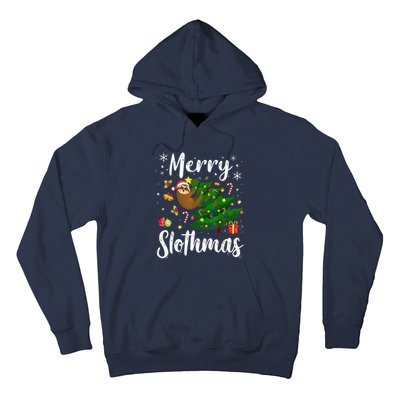 Merry Slothmas Christmas Sloth Lover Xmas Pajamas Christmas Hoodie