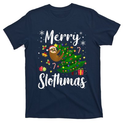 Merry Slothmas Christmas Sloth Lover Xmas Pajamas Christmas T-Shirt