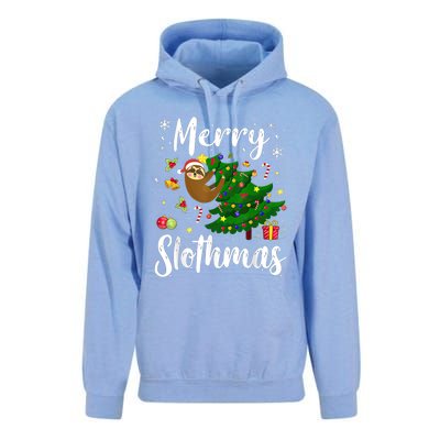 Merry Slothmas Christmas Sloth Lover Xmas Pajamas Christmas Unisex Surf Hoodie