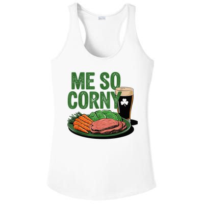 Me So Corny Happy Patricks Day Irish Beer Ladies PosiCharge Competitor Racerback Tank
