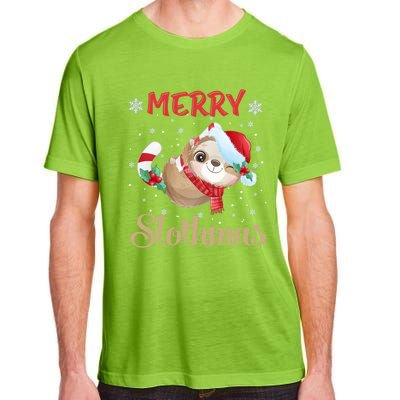 Merry Slothmas Christmas Pajama For Sloth Lovers Gift Adult ChromaSoft Performance T-Shirt