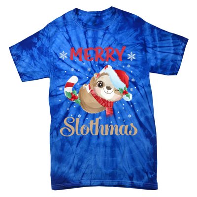 Merry Slothmas Christmas Pajama For Sloth Lovers Gift Tie-Dye T-Shirt