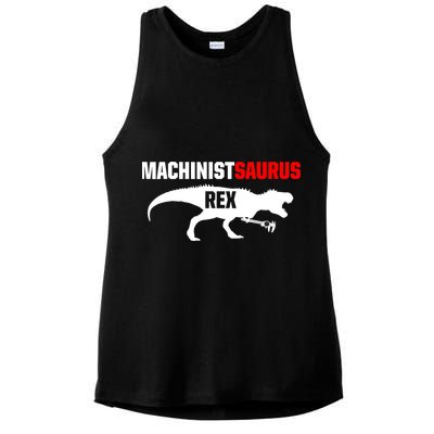 Machinist SaurusRex CNC Machine Operator Machining Ladies PosiCharge Tri-Blend Wicking Tank