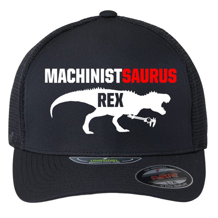 Machinist SaurusRex CNC Machine Operator Machining Flexfit Unipanel Trucker Cap