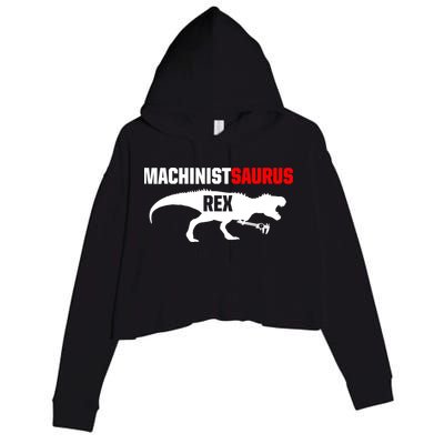 Machinist SaurusRex CNC Machine Operator Machining Crop Fleece Hoodie