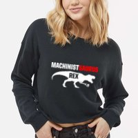 Machinist SaurusRex CNC Machine Operator Machining Cropped Pullover Crew