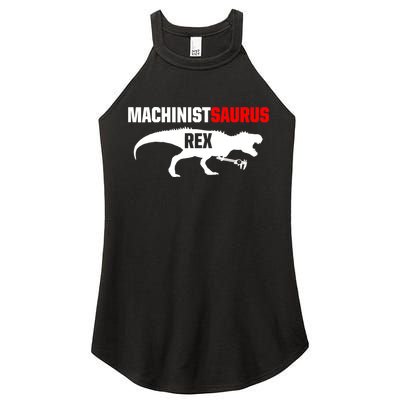 Machinist SaurusRex CNC Machine Operator Machining Women's Perfect Tri Rocker Tank