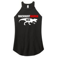 Machinist SaurusRex CNC Machine Operator Machining Women's Perfect Tri Rocker Tank