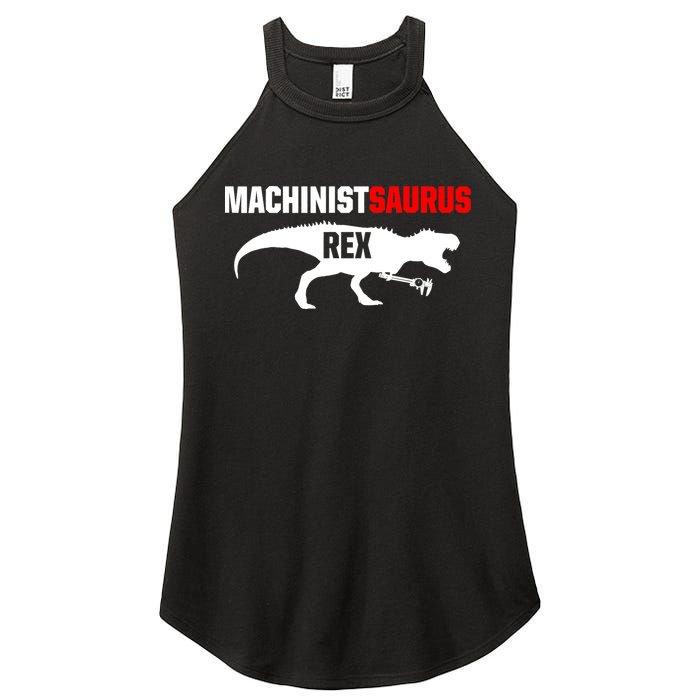 Machinist SaurusRex CNC Machine Operator Machining Women's Perfect Tri Rocker Tank