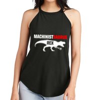 Machinist SaurusRex CNC Machine Operator Machining Women's Perfect Tri Rocker Tank
