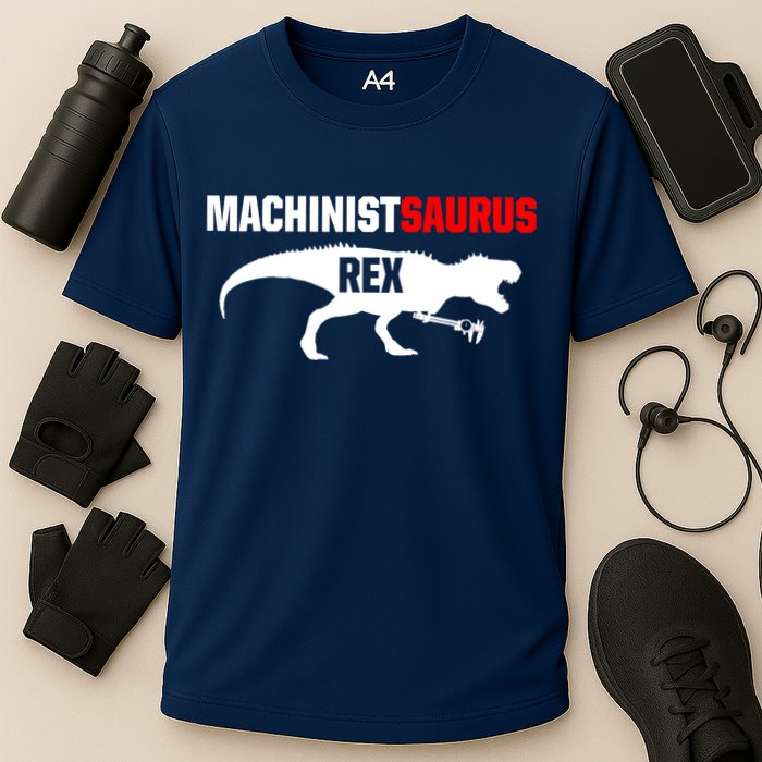 Machinist SaurusRex CNC Machine Operator Machining Performance Shirt