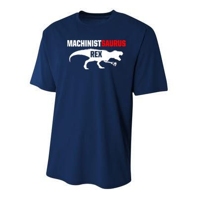 Machinist SaurusRex CNC Machine Operator Machining Youth Performance Sprint T-Shirt