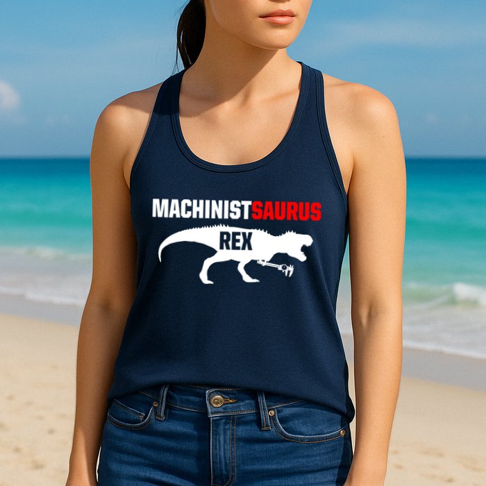 Machinist SaurusRex CNC Machine Operator Machining Womens Tank Top